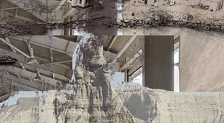 Scrolling image of surfaces, landscapes and objects